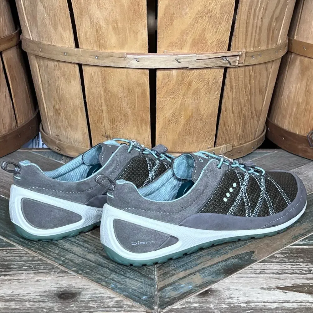 Ecco Biom Lite Speed Lace Pull-Tie Warm Gray Minimalist Sneakers Womens Size 9